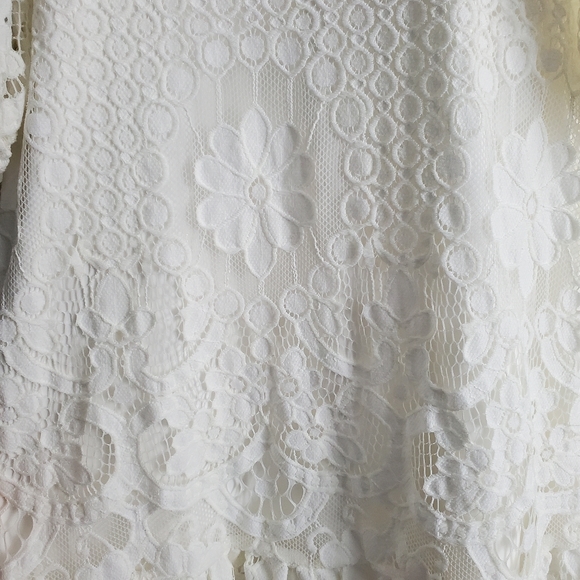 Parker Irma Lace Off the Shoulder Dress in White Size 8 - Picture 6 of 12